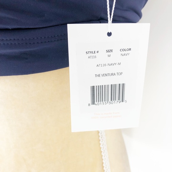 FINAL SALE: ANDIE SWIM Women's The Ventura Swim Top Medium Navy NWT - Picture 8 of 12